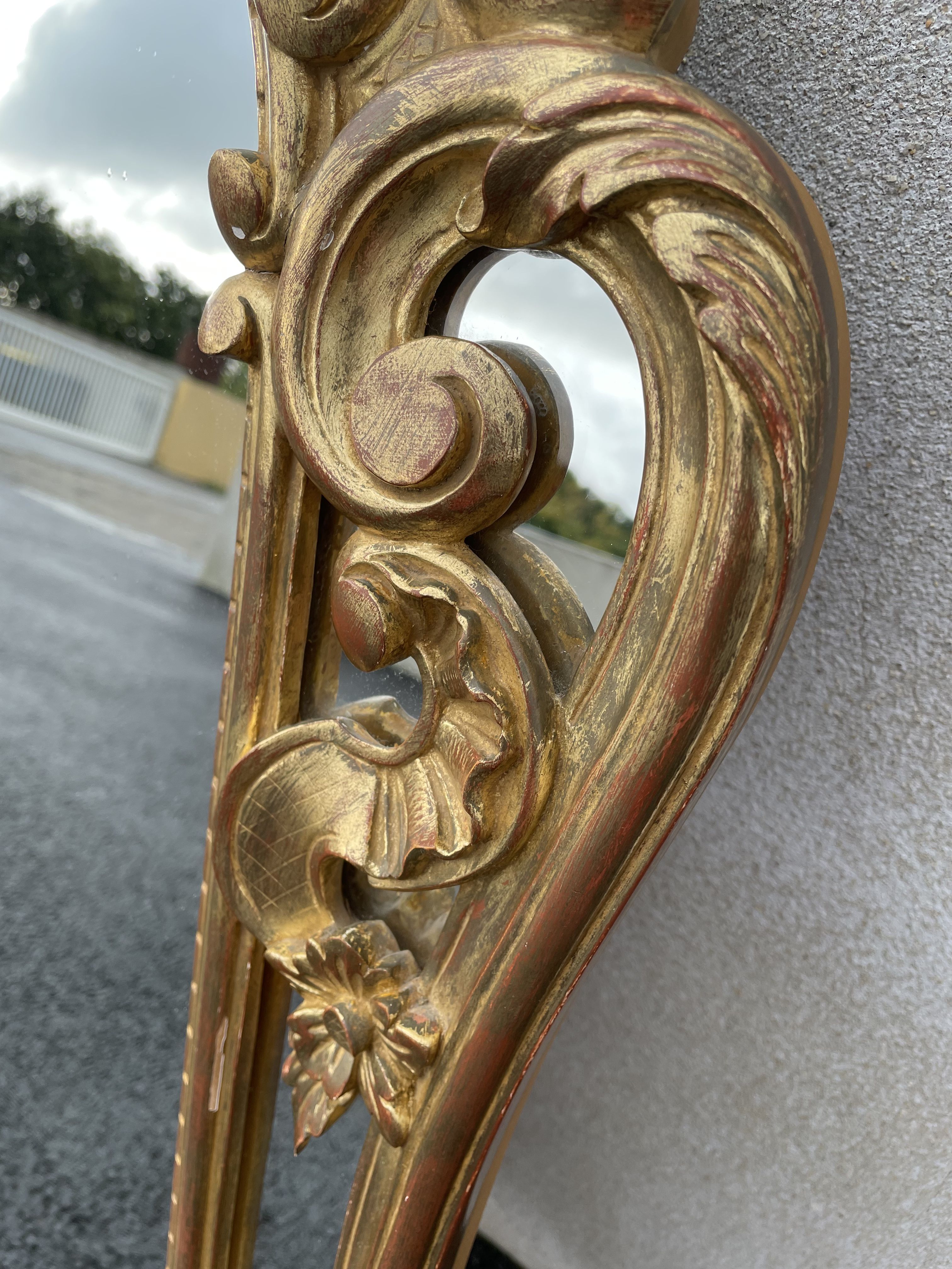 20th century gilded wooden mirror with bezels h120 x l71