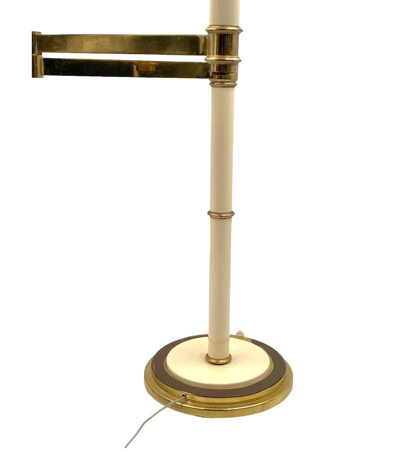 Hollywood Regency brass table lamp, Tommaso Barbi Italy 1970s
