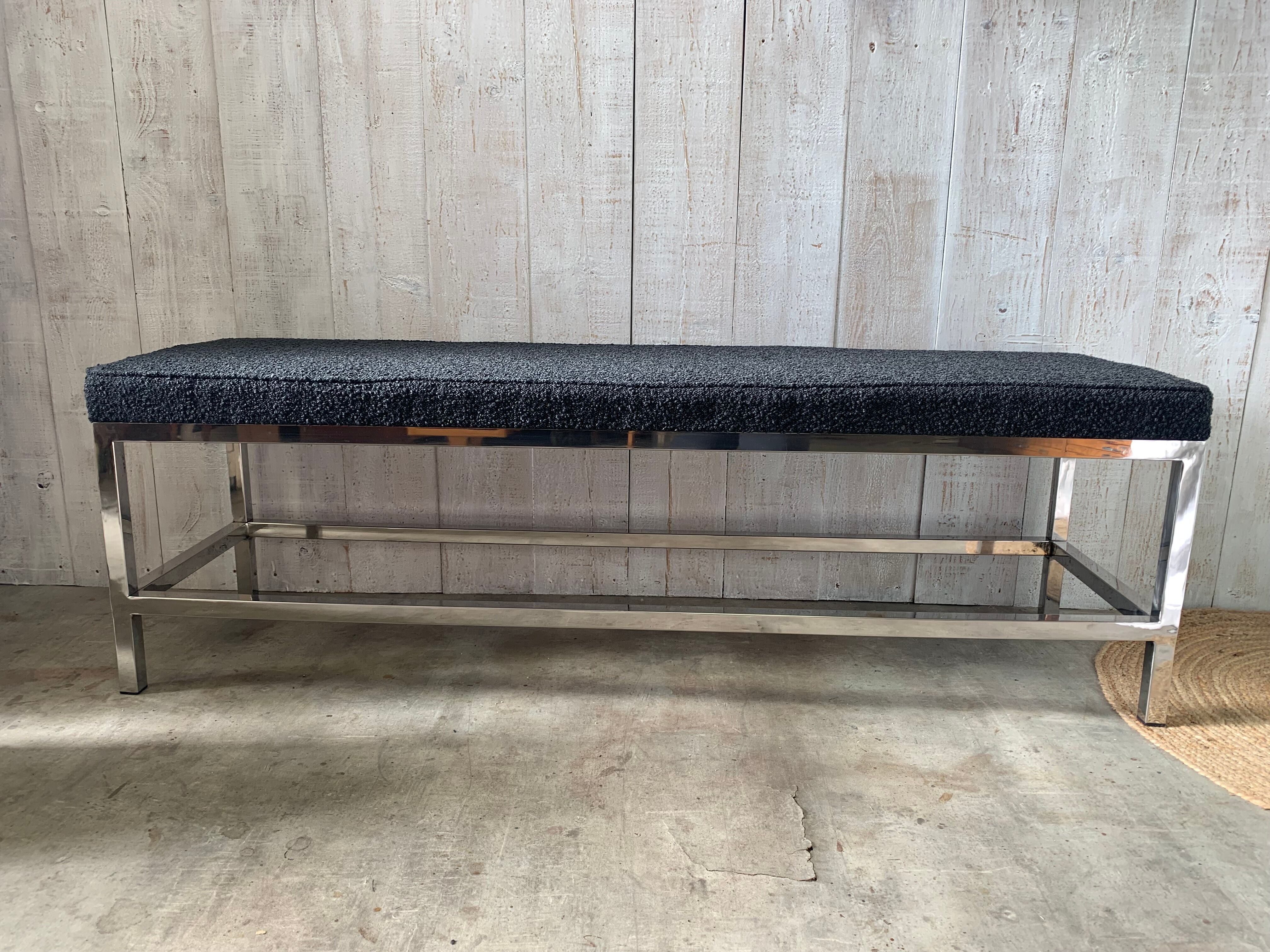 Stainless steel bench 70's