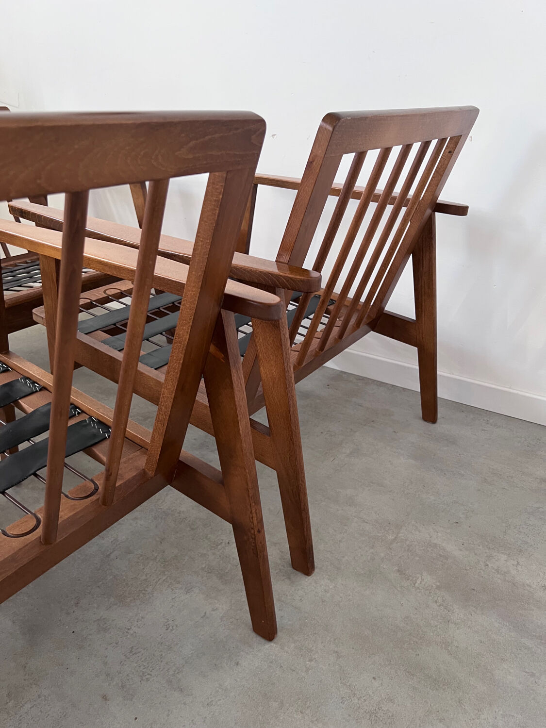 Set of 4 armchairs beech scandinavian