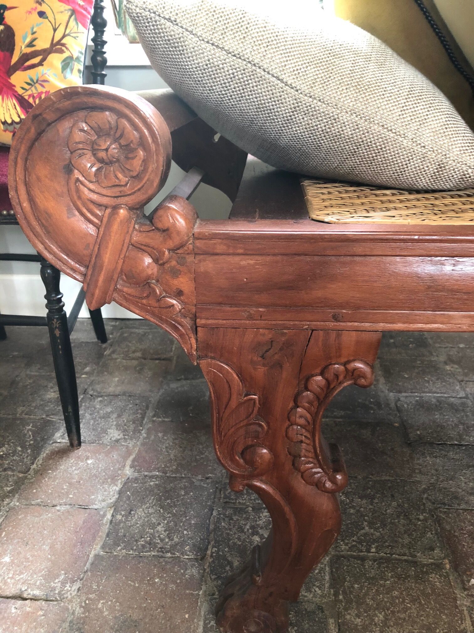 meridian wood and wicker braided colonial style
