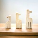 Family of 3 giraffes in travertine by Fratelli Mannelli