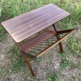 Magazine rack with wooden and gilded brass tablet
