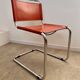 Lot 6 tubular chairs S33 design Mart Stam vintage cognac leather from the 70s