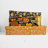 Lot de 3 boîtes anciennes en tissu