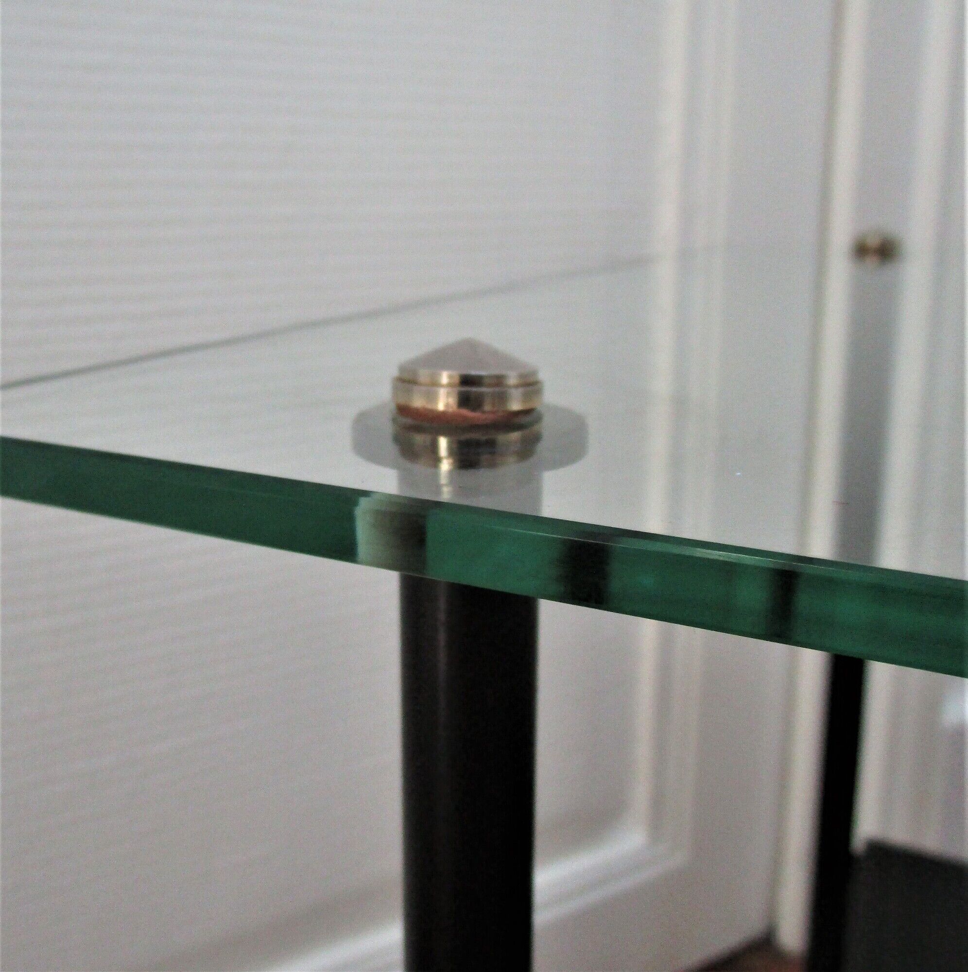 Two-tray coffee trays glass gold metal magazine holder 1960s