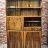 Renovated walnut bookcase, Poland 1958r.