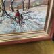 B Franco: Oil on panel depicting a snowy landscape featuring a character.