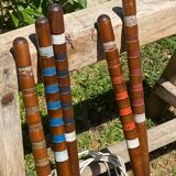 Old wooden croquet game