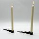 Pair of "Serpentine" candlesticks, modernist, 1970s