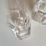1960 crystal cup glasses ringing with cut-outs
