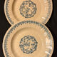 Large royal blue plate made of earthenware from 1875 Gien.