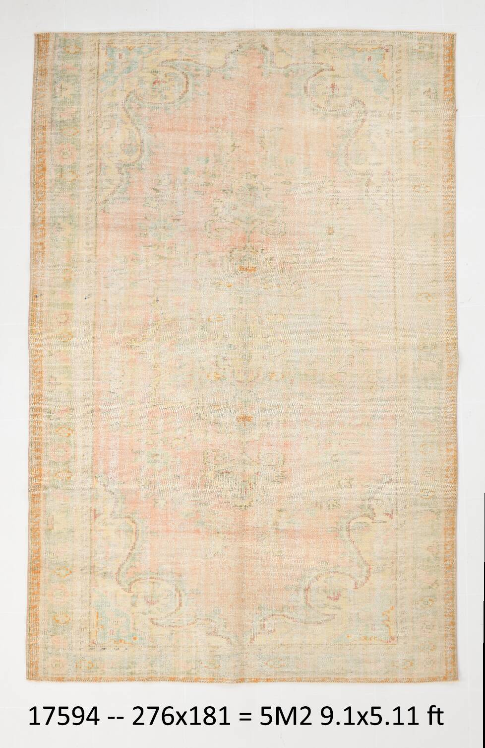 6x9 Tan Beige Classic Vintage Rug, 181x276