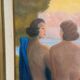 20th Century Oil on Panel – “Three Women” by N. Leon (1947) – Vintage