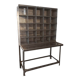 Old stripped and patinated postal sorting furniture, industrial look