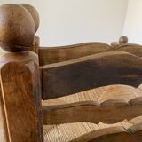2 mulched armchairs in turned wood