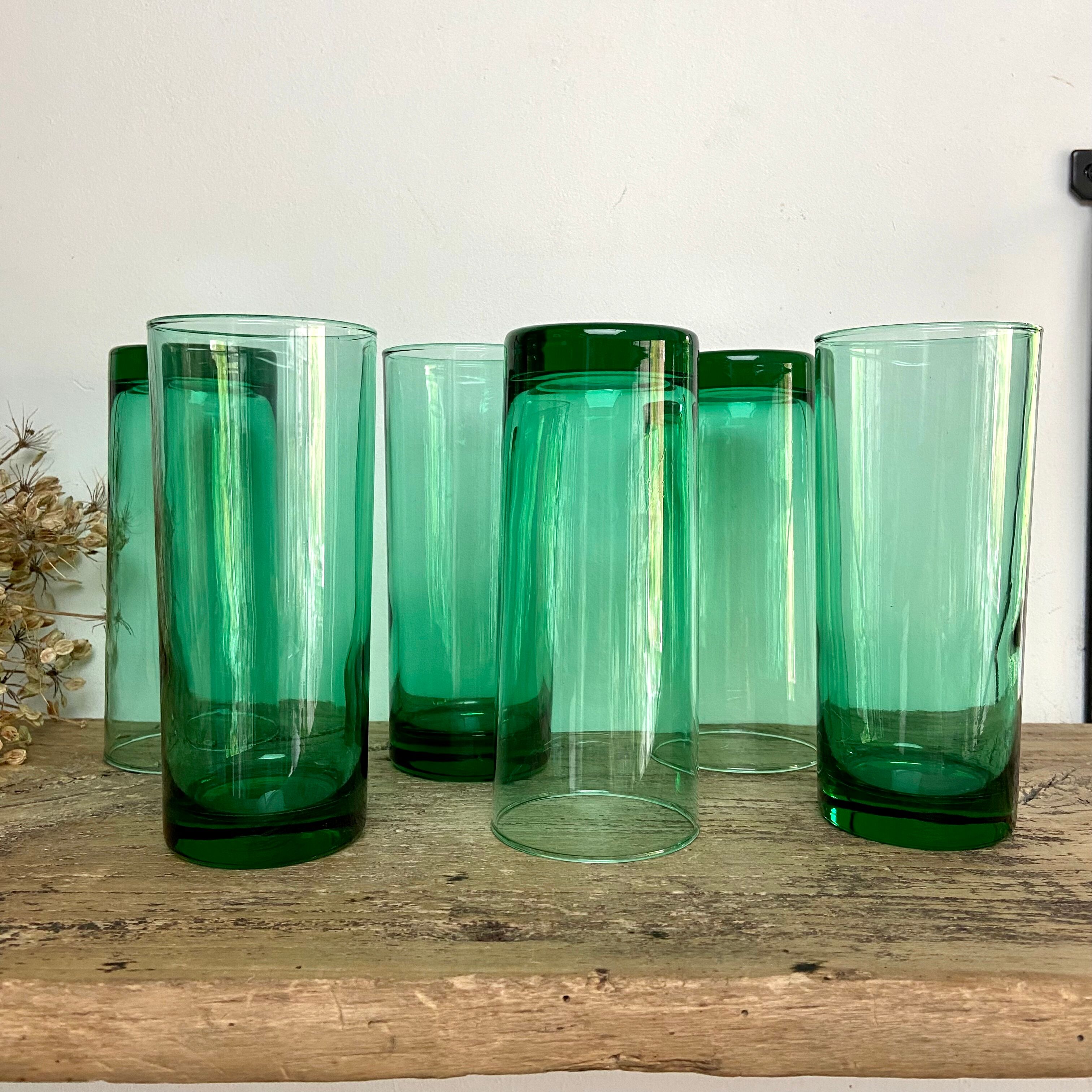 6 vintage luminarc France “long drink” glasses