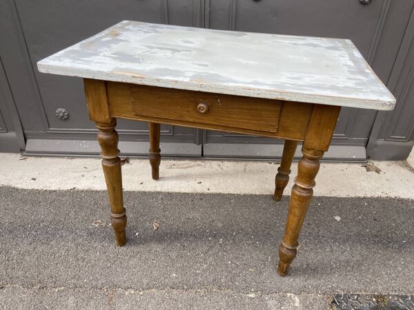 Table de ferme shabby chic sapin 1920s