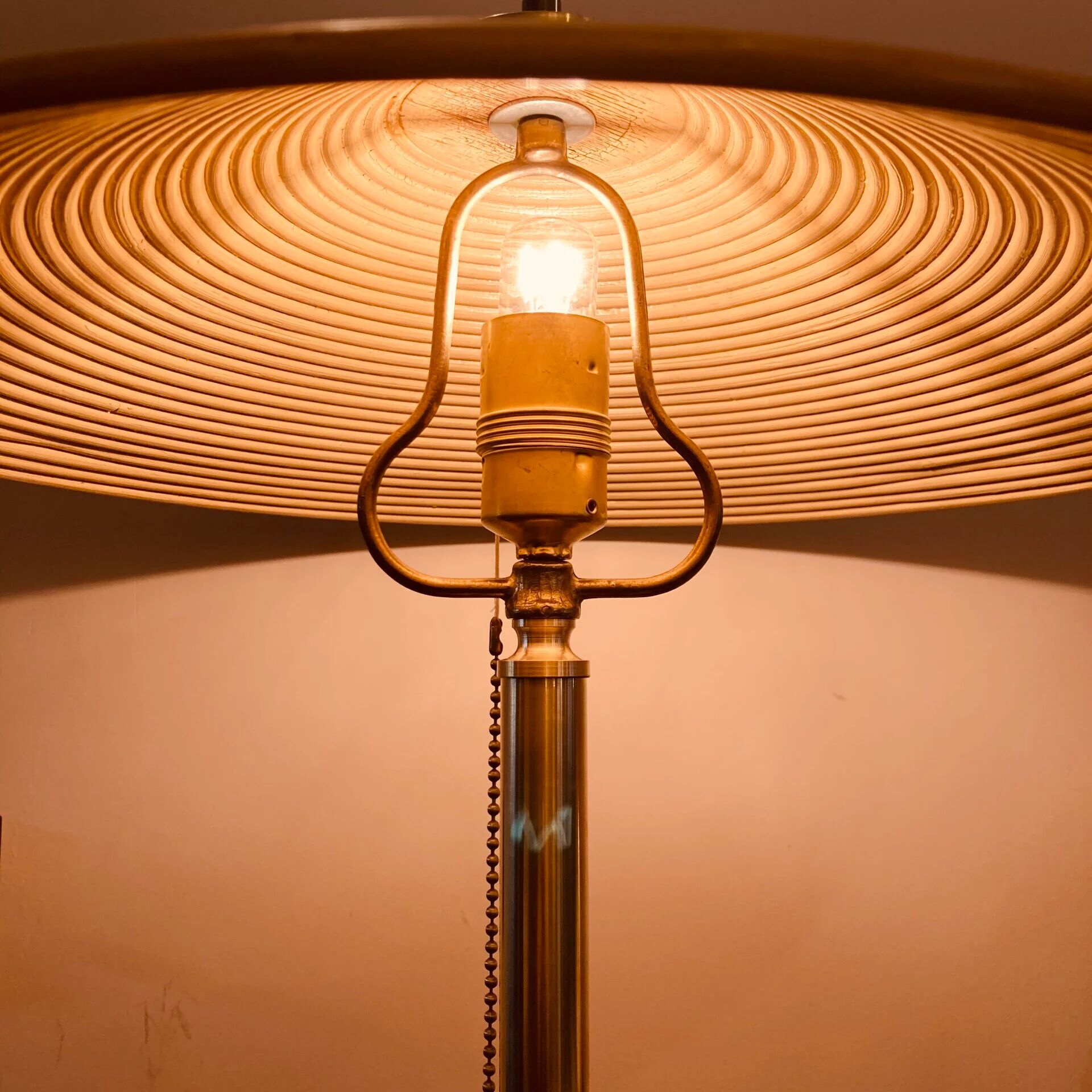 Pencil reed table lamp 1970s