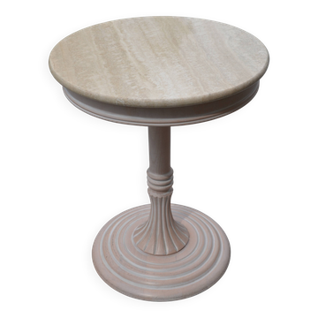 Small round travertine coffee table/side table from the 80s/90s.