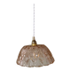 Vintage lampshade pendant light in pink molded glass - tableware collection -