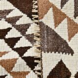 3x10 Brown Beige Persian Kilim Runner Rug, 97x324Cm