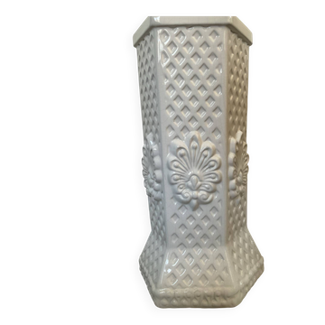 Vintage cracked ceramic umbrella stand