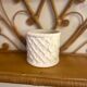 White woven earthenware flowerpot