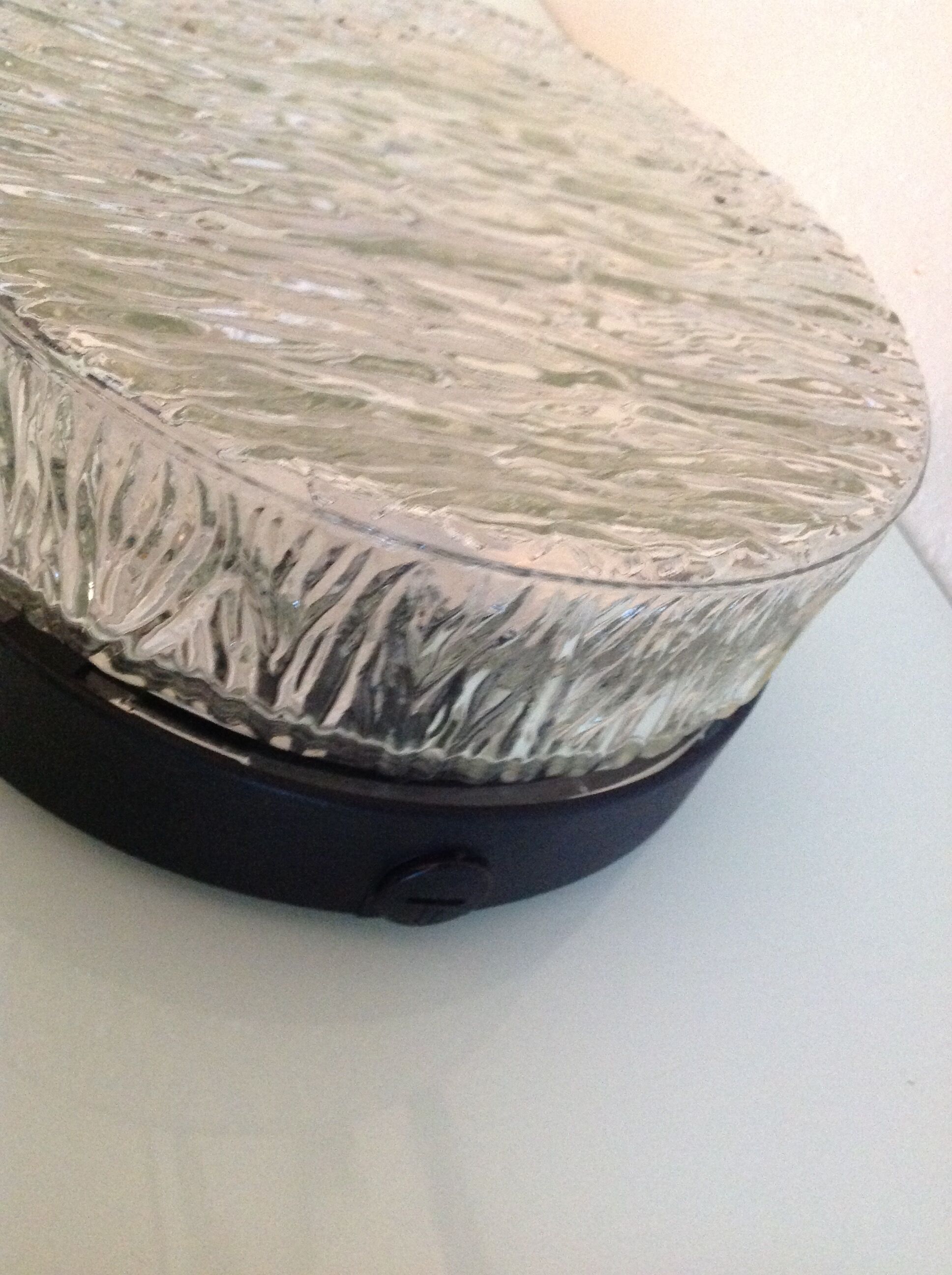 Vintage 60s-70s round ice glass ceiling light