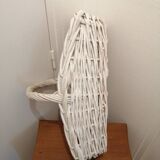 Vintage white wicker basket for flowers or others