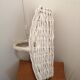 Panier en osier blanc vintage pour fleurs ou autres