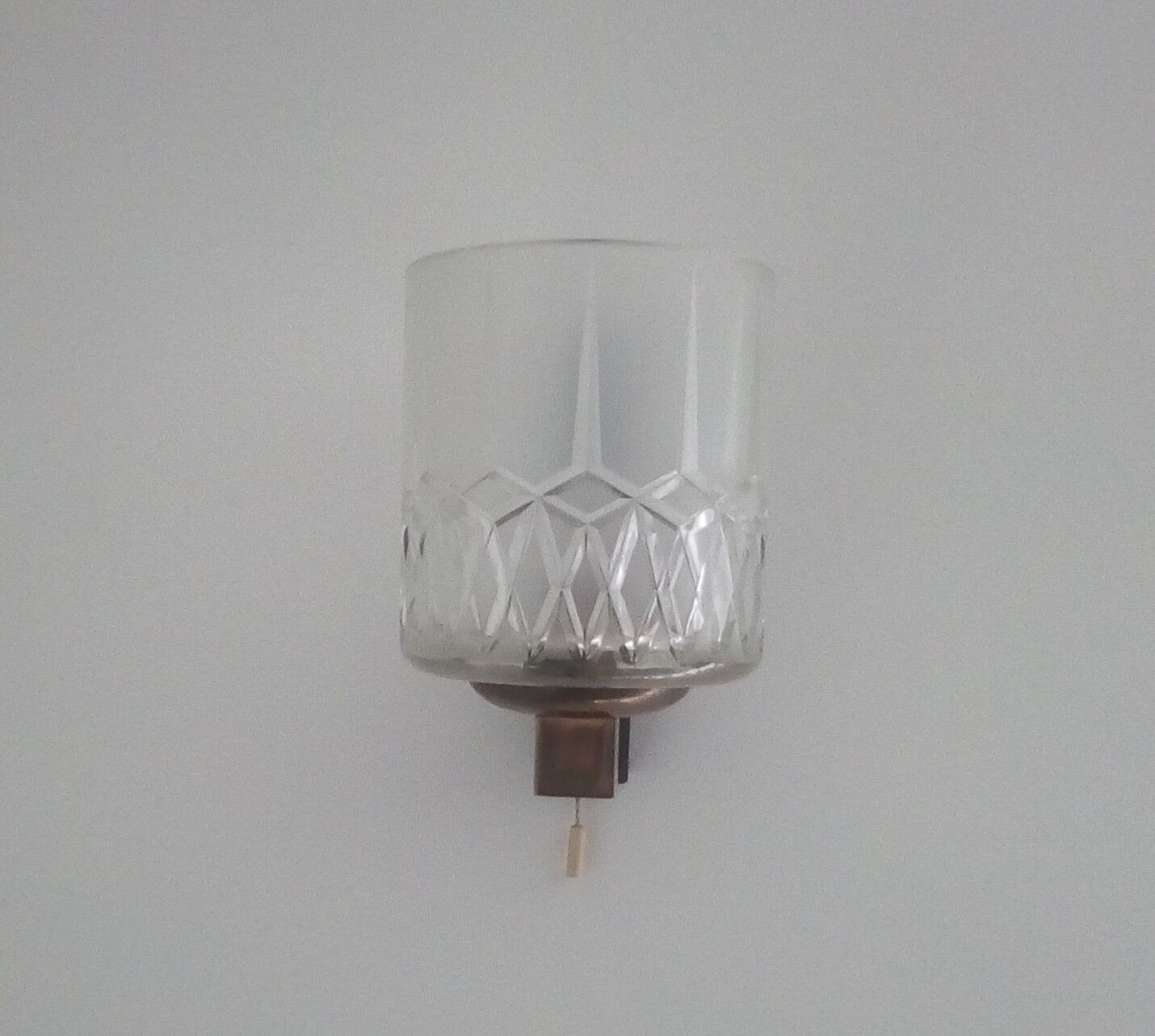 Wall light thick molded glass and 50s brass