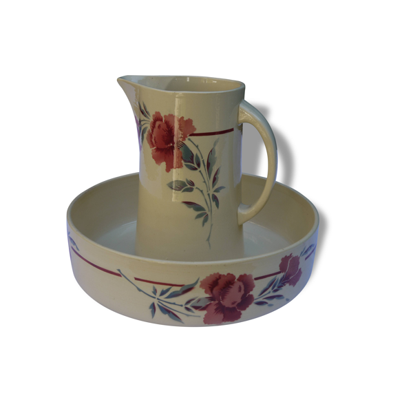 Cuvette  de  toilette  et  broc   eau fa ence Hamage Selency  Cuvette  de  toilette  et  broc   eau fa ence Hamage Selency