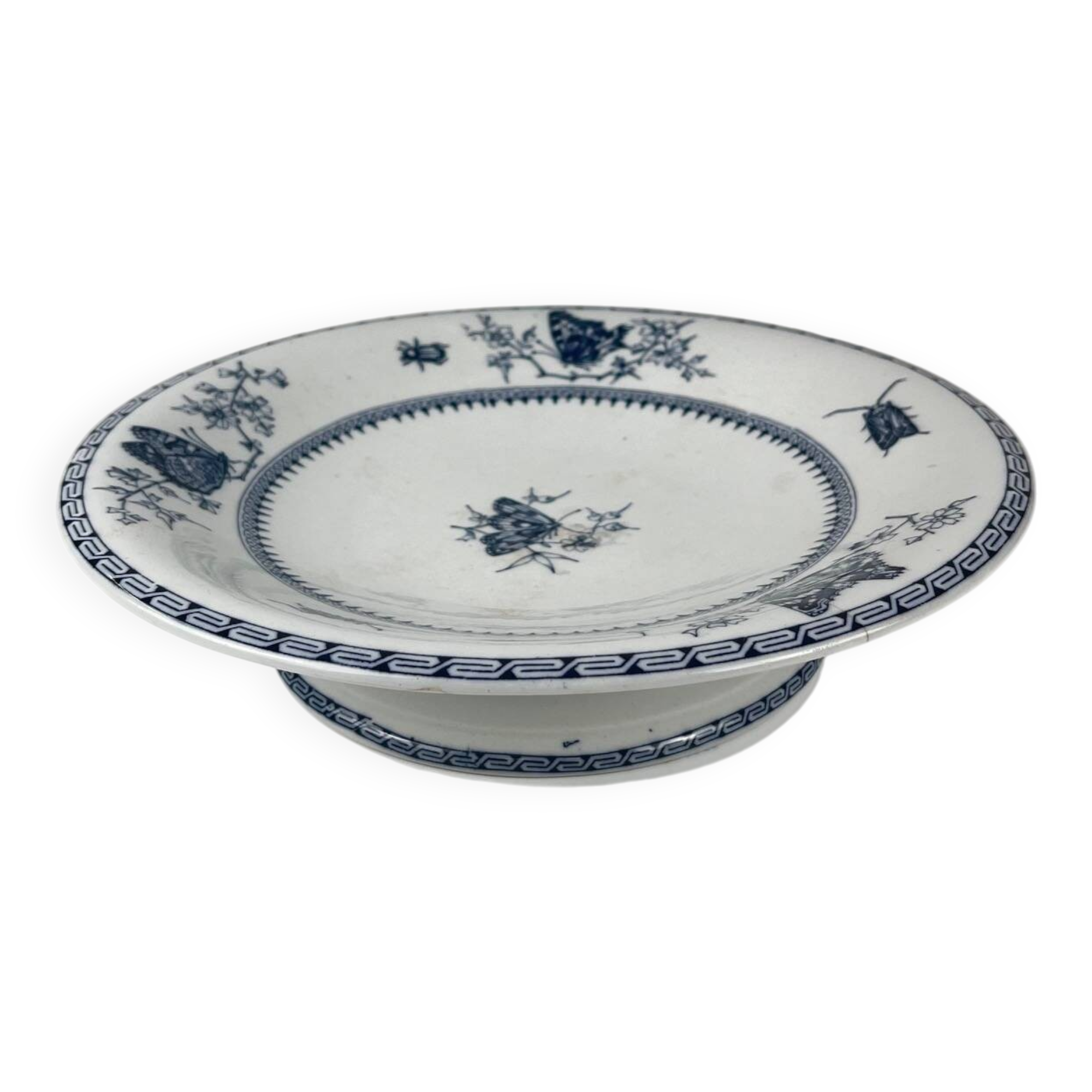 Low blue "Butterfly" compote dish by Minton & co, England, 19th century