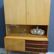 Highboard in two-tone wood with showcase part 1960s by Jitona Czech republic