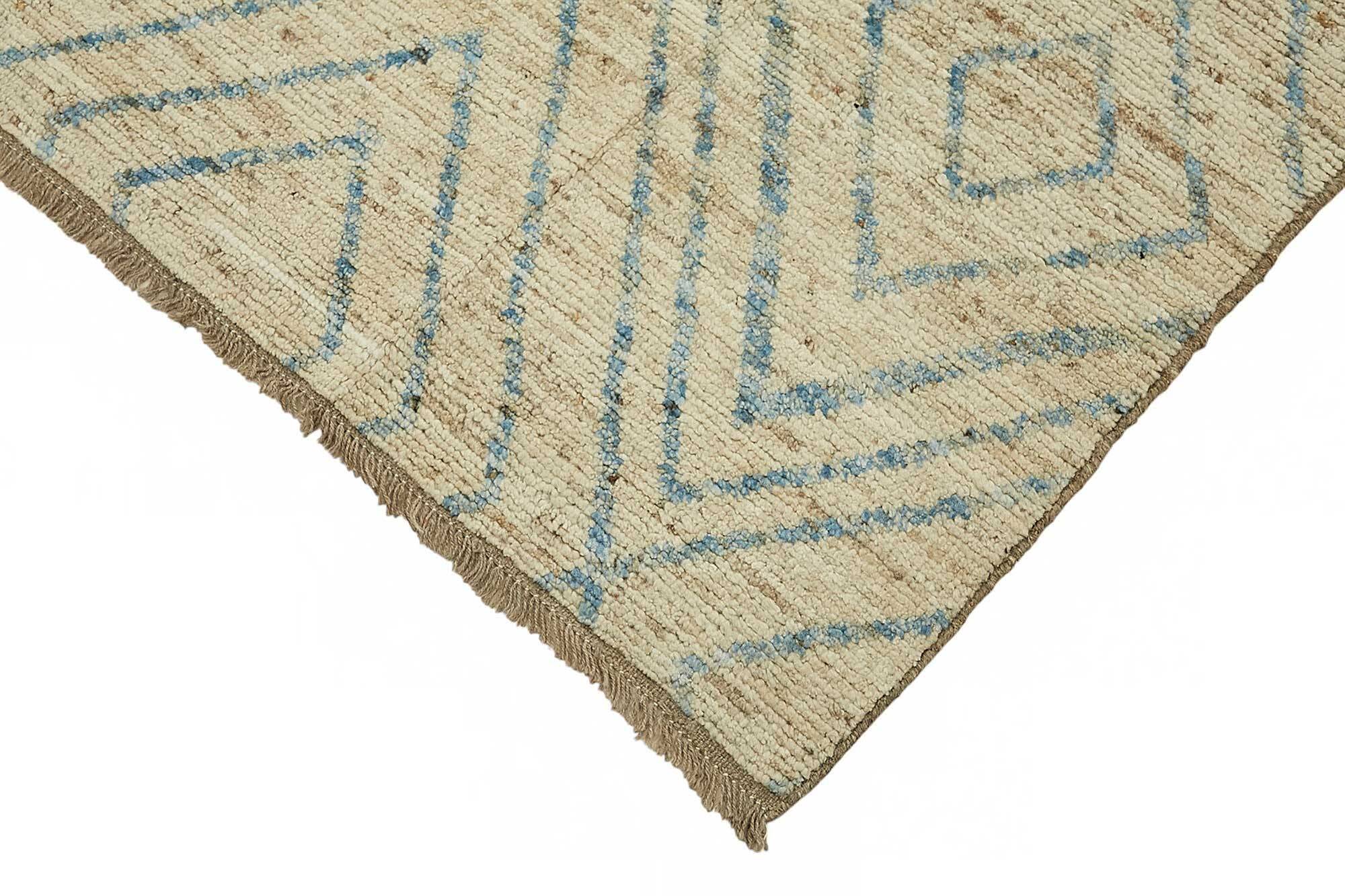 Handmade Tribal Decorative 254 cm x 288 cm Beige Wool Carpet