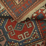 Antique Caucasian Kazak Rug From Azerbaijan 1900s- 117x240cm