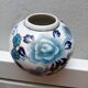 round porcelain vase from China, 19th century, glazed, diameter 11 cm, height 10 cm