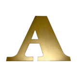 Golden brass sign vintage letter