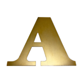 Golden brass sign vintage letter