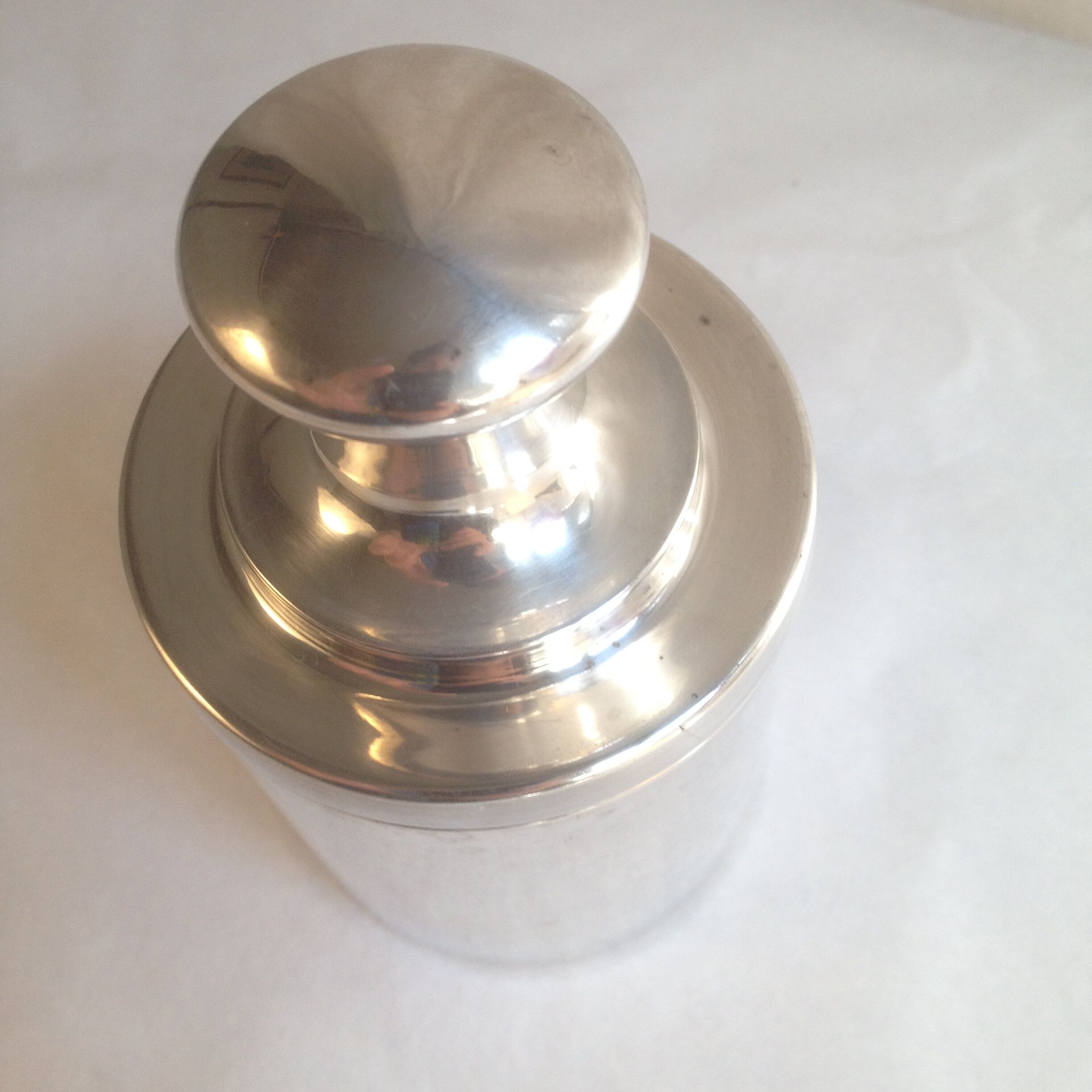 Tea box in silver metal by the silverware Plasait
