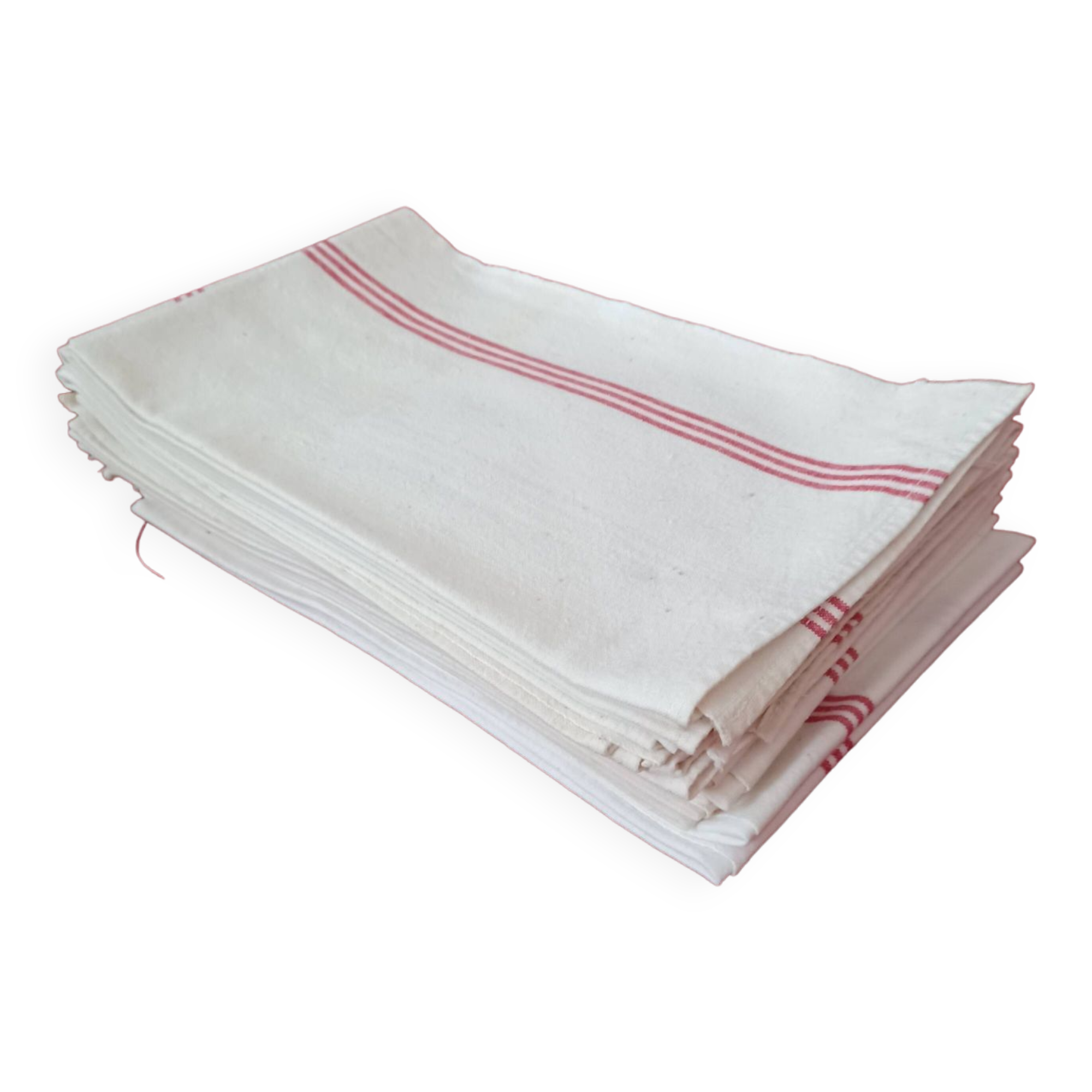 Old red battens tea towels
