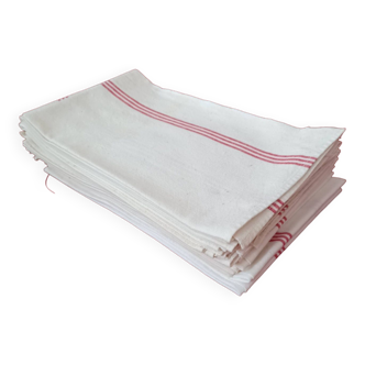 Old red battens tea towels