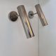 Pair of modernist adjustable wall lights, chrome metal, France 1960