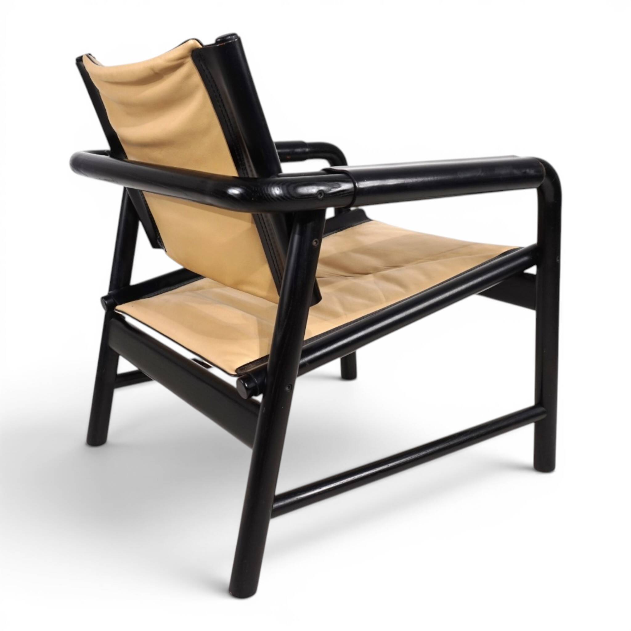 WK Möbel Leather Lounge Chair with Ottoman – Attributed to Hans Eichenberge