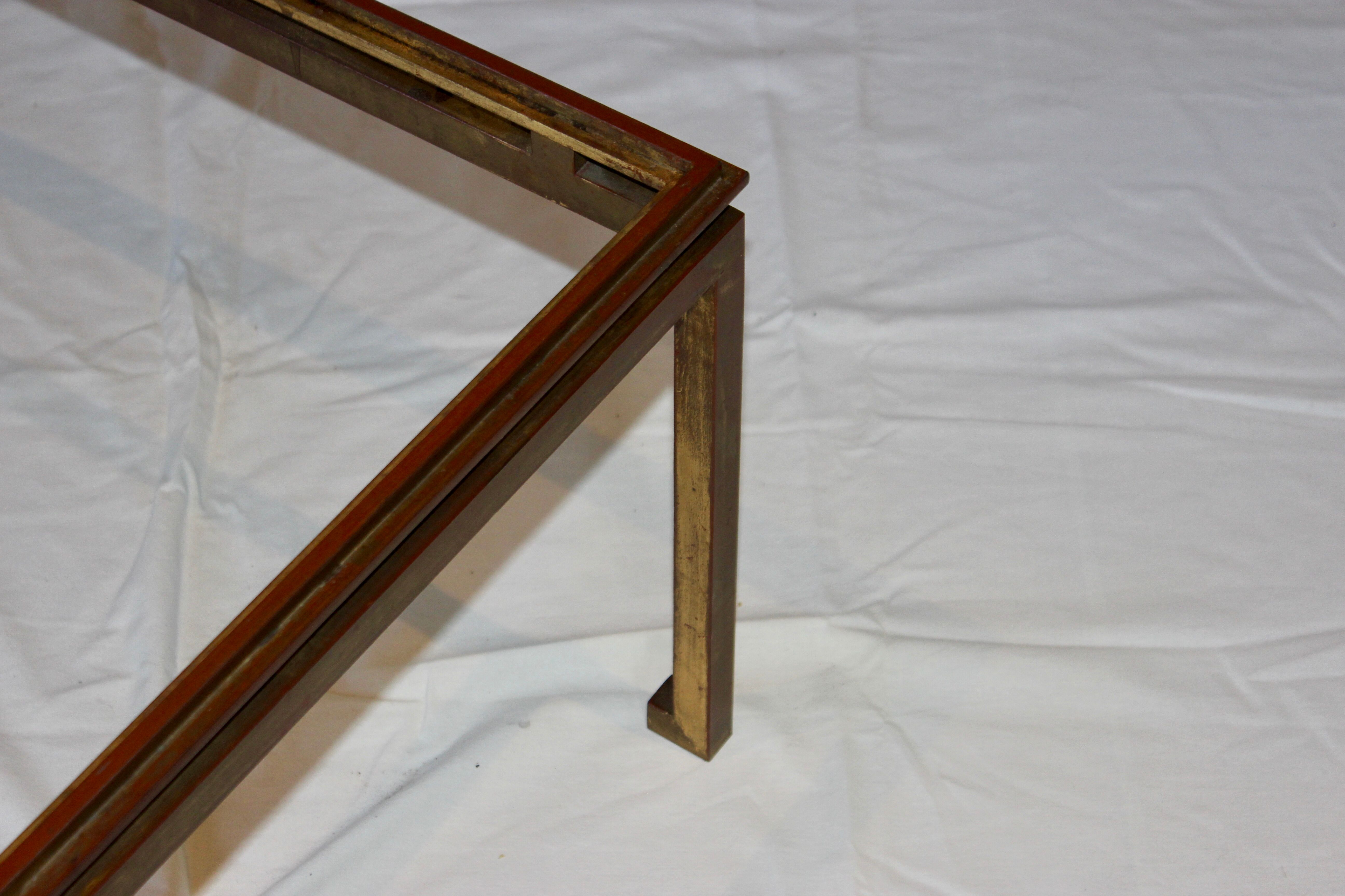 Rectangular gold wrought iron coffee table on sheet, Ramsay House