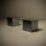 Pair of Mirrored Glass Coffee Tables 1980s