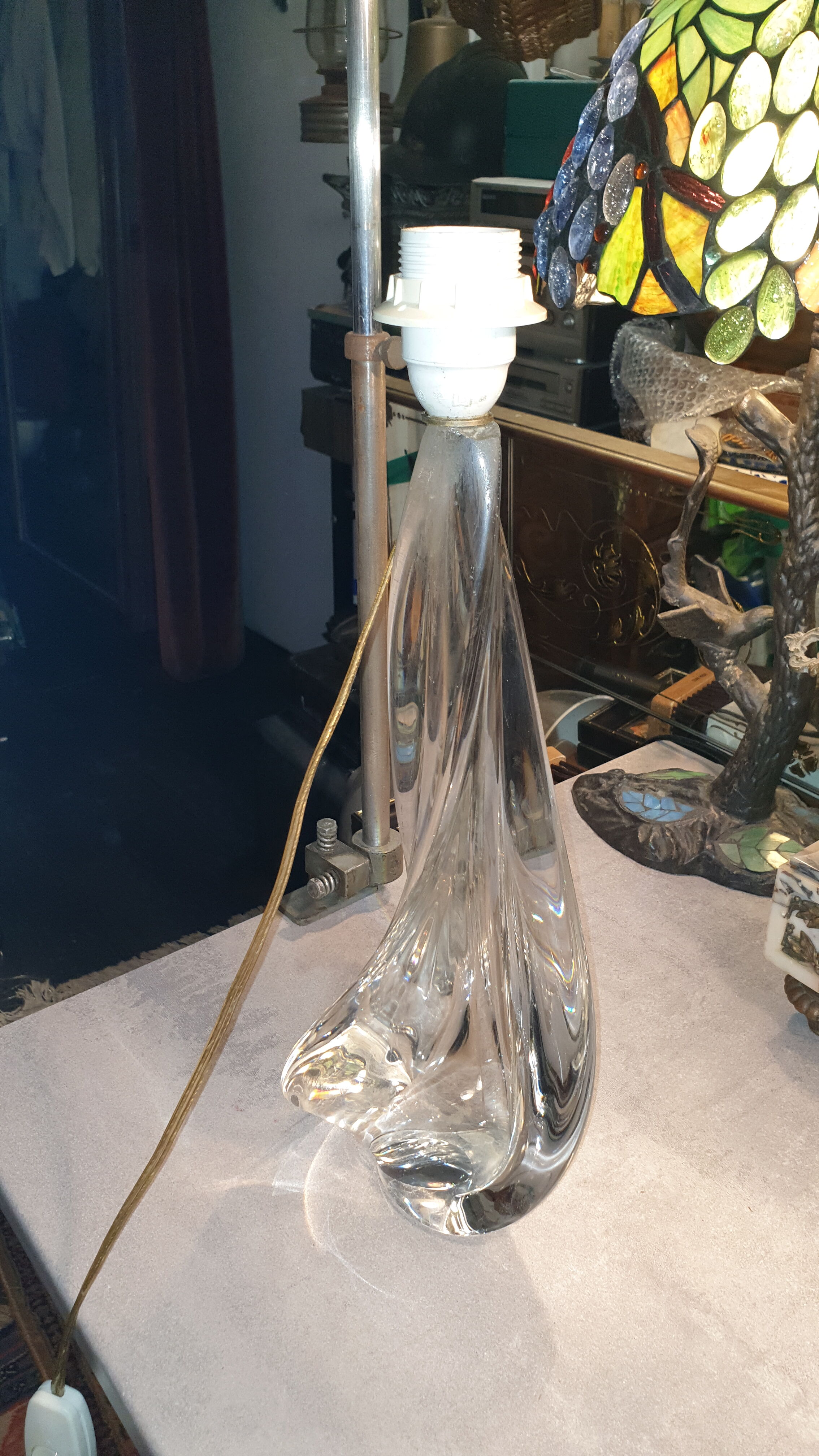 Vintage lamp foot crystal st louis