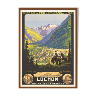 Poster travel railway Queen of the Pyrenees, Louchon de SOUBIE ROGER