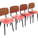 Vintage set of 4x Friso Kramer Revolt chairs Ahrend de Cirkel dutch design